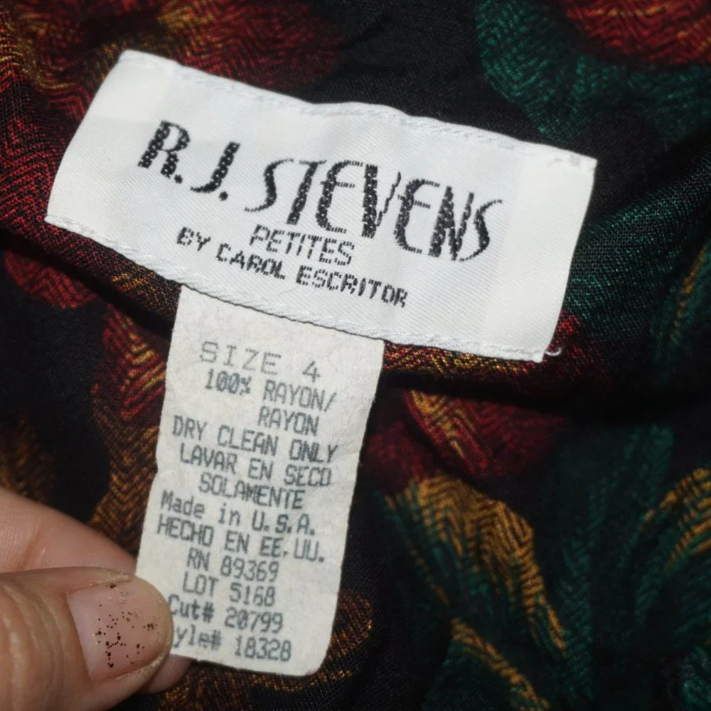 Vintage 90s Floral Shirt Midi Dress 4 - Picture 4 of 10